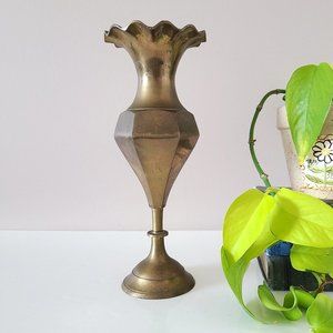 Vintage Solid Brass Vase Handmade in India.